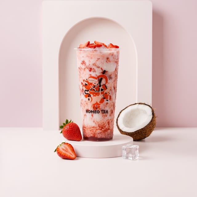 Strawberry Coconut Milk Tea.