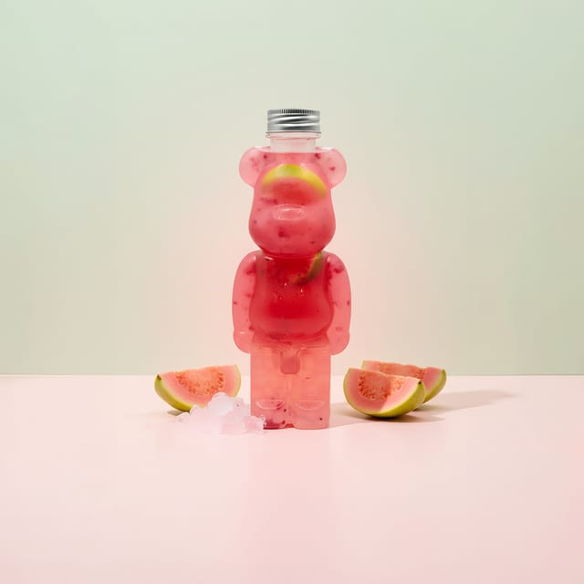 Hand Crushed Guava Green Tea with Agar Jelly (Bear Cup).